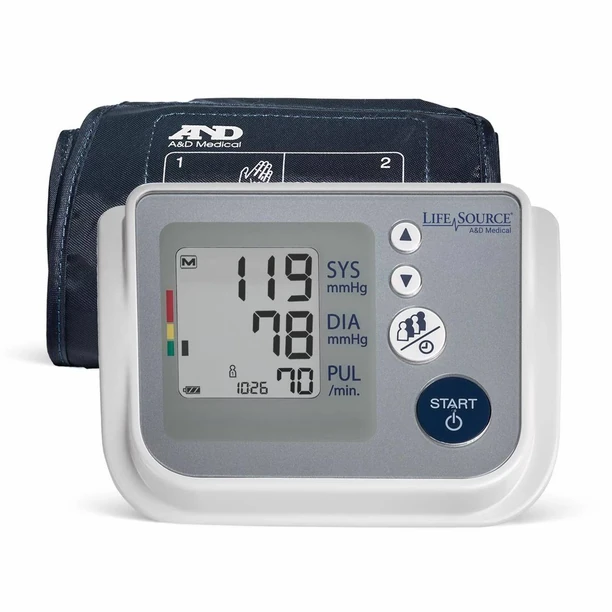 A&D Medical LifeSource upper-arm blood pressure monitor with cuff